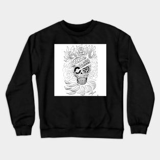 skull in mexican roses wall ecopop Crewneck Sweatshirt